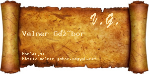Velner Gábor névjegykártya